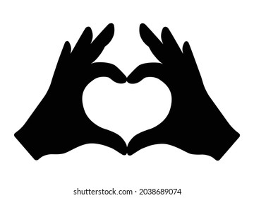 Hand heart sign or symbol flat vector icon for apps and websites