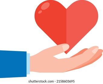 Hand with a heart symbol