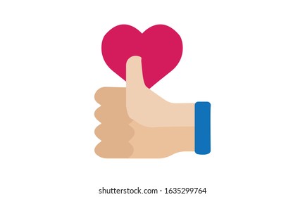 hand with heart vector art