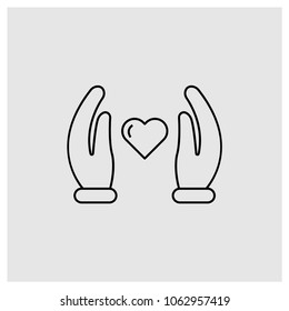 Hand with Heart Vector Icon