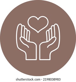 Hand mit Herz-Vektorsymbol. Kann für Druck-, Mobil- und Web-Anwendungen verwendet werden.