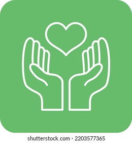 Icono de vector Mano con corazón. Se puede usar para imprimir, móviles y aplicaciones web.