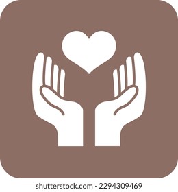 Icono de vector Mano con corazón. Se puede usar para imprimir, móviles y aplicaciones web.