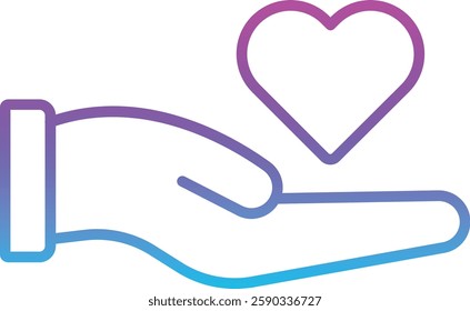 Hand With Heart vector icon. Can be used for printing, mobile and web applications.