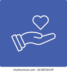 Hand With Heart vector icon. Can be used for printing, mobile and web applications.
