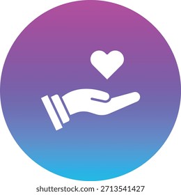 Mano con el icono del Vector del corazón. Se puede utilizar para aplicaciones de impresión, móviles y de Web.