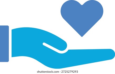 Mano con el icono del Vector del corazón. Se puede utilizar para aplicaciones de impresión, móviles y de Web.