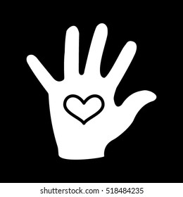 hand heart, vector icon, eps10