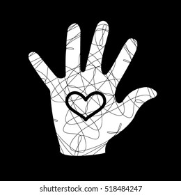 hand heart, vector icon, eps10