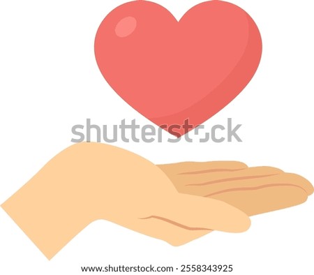 Hand and heart vector illustration_safe image