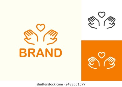 Plantilla De Logotipo De Vector De Mano Y Corazón
