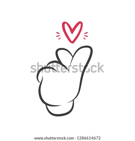 Hand Heart Vector, Hand Sign, Love Signal, Finger Heart, Love Icon, Love Hand Gesture, Sign Language, Love Language, Illustration Background