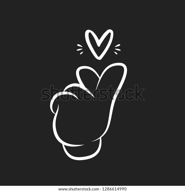 Hand Heart Vector Hand Sign Love Stock Vector (Royalty Free) 1286614990