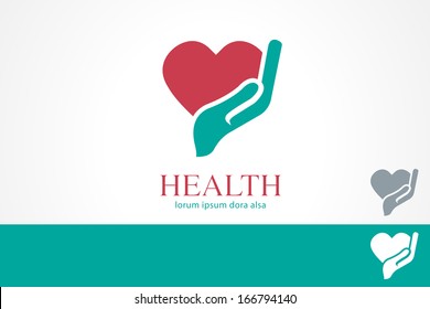 Hand Heart Wellness Health design template