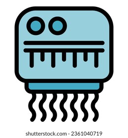 Hand heater icon outline vector. Gender room. Male door color flat