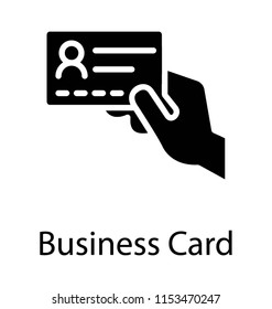 
Hand held card with the written information on it depicting business card

