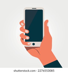 hand held cellphone, vector illustration