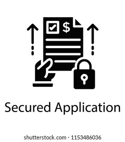 
A hand held chart chart with dollar having padlock aside giving the concept of secured application 
