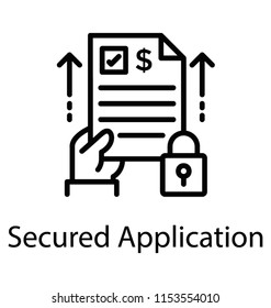 
A hand held chart chart with dollar having padlock aside giving the concept of secured application 
