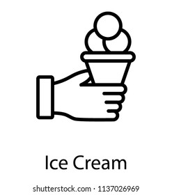 A hand held cone with different  toppings depicting ice cream parlour 