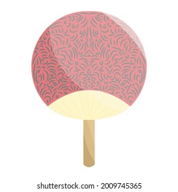 hand held fan in summer color illustration