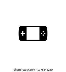 Hand Held Gaming Console Icon, Game Console Icon In Black Flat Glyph, Filled Style Isolated On White Background