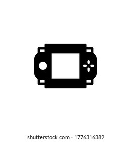 Hand Held Gaming Console Icon, Game Console Icon In Black Flat Glyph, Filled Style Isolated On White Background