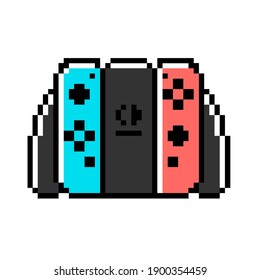 Hand Held  Mobile Video Game Console Controller in  8bit Pixel Art Style