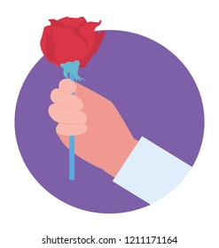 
A hand held rose for proposal and gift

