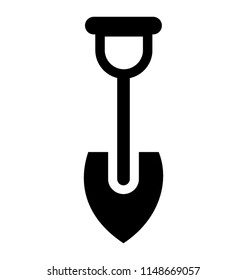 
A hand held spade for beach and camping pack, conceptualizing survival shovel icon
