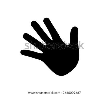 Hand hello, bye hand, welcome, goodbye, gesture. Human palm, waving hand icon vector design and illustration. 
