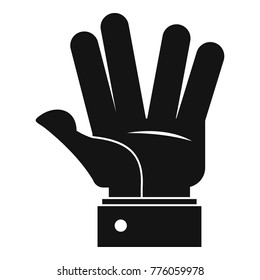 Hand hello icon. Simple illustration of hand hello vector icon for web