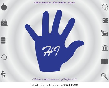 hand hello icon, vector illustration eps10