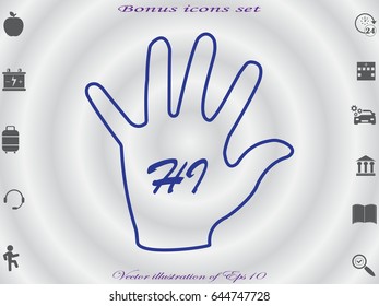hand hello icon, vector illustration eps10