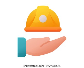 hand helmet single isolated icon with smooth style