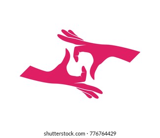 Hand help adoption logo and symbols template icons app
