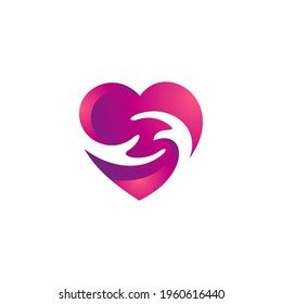 Hand help and care logo template ready for use