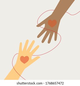 Hand help heart illustration vector
