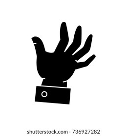 hand help icon, vector illustration, black sign on isolated background