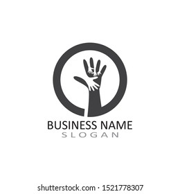 Hand help logo design template vector icon