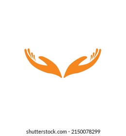 Hand help logo design vector