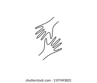 Hand help logo illustration