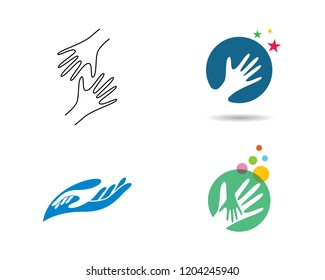 Hand help logo illustration