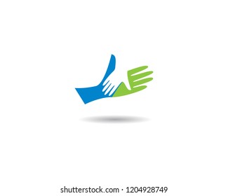 Hand help logo illustration