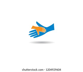 Hand help logo illustration
