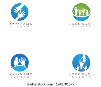 Hand Help Logo and symbol template