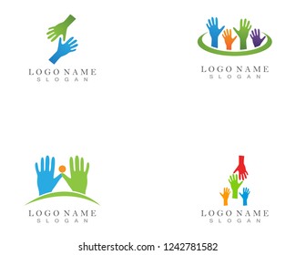 Hand Help Logo and symbol template