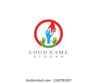 Hand Help Logo and symbol template
