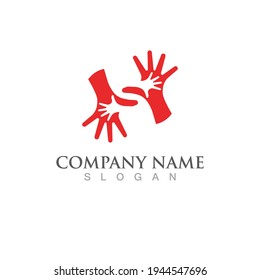 Hand help logo and symbol vector