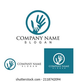 Hand help logo and symbol vector